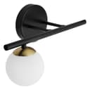 Modern Indoor Frosted Glass Globe Scone Matte Black Wall Light H3088 With LED G9 Warm White
