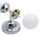 Modern Chrome Double Wall Light Sconce Frosted Glass Globe IP44 H3095 with LED G9 Warm White