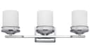 Modern Indoor 3 Frosted Glass Sconce Chrome IP44 Wall Light H3093 With LED G9 Warm White