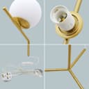 Art Deco Brass Table Lamp Frosted Globe Opaque Glass Shade