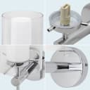 Modern Glass Wall Light Chrome Clear Glass Shade IP44 H3098 with G9 LED 5w Warm White