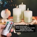 Set Of 3 USB Rechargeable LED Wax Gold Painted and White Flameless Candles With Remote Control WAX03