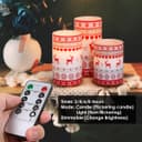 Set Of 3 USB Rechargeable LED Wax Christmas Reindeer Flameless Candles With Remote Control WAX04