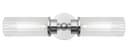 Ribbed Glass Twin Wall Light Polished Chrome Slim Side IP44 H3137