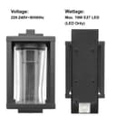 Outdoor Dusk Till Dawn Wall Light Black Glass Diffuser Lantern ZLC370DTD with LED 4w Warm