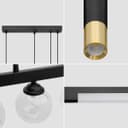 LED Bar 5 Light Black Ceiling Pendant Light Mini Glass Globes Slim Tubular H3135