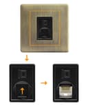 1 Gang Ethernet Port Data Socket CAT 5 Wall Plate Brush Antique Brass N442KME