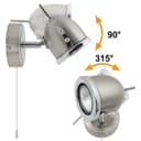 Brush Chrome Mounted Reading Wall Light Pull Switch Adjustable Head H3037