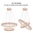 Modern 40W LED 2 Ring Ceiling Pendant Light Gold Round Chandelier 3 CCT K404