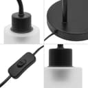 Modern Vintage Black Table Lamp Frosted Glass Shade T509