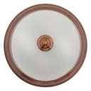 Flush Fitting Copper Ceiling Light Frosted Glass Dome Shade Metal Surround IP44 H3112
