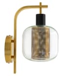 Industrial Antique Brass Single Wall Light Sconce Clear Glass Lamp Shade