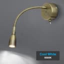 LED Indoor Bedside Reading Wall Light 2W 6000K Antique Brass H3143