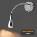 LED Indoor Bedside Reading Wall Light 2W 3000K Chrome H3144