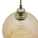 Modern Vintage Smoked Gold Ribbed Glass Globe Ceiling Pendant Lamp Shade K408