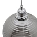 Modern Vintage Smoked Grey Ribbed Glass Globe Ceiling Pendant Lamp Shade K409