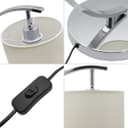 Modern Arched Chrome Table Lamp Fabric Lamp Shade Cream Drum T504