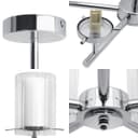 Fixed 5 Lights Chrome Ceiling Light Semi Flush Glass Shade Lantern Chandelier K415