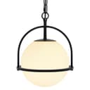 Industrial Nautical Ceiling Pendant Light Opal Globe Glass Black Chain Suspended K426