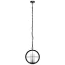 Industrial 3 Ring Ceiling Pendant Light Black Metal Chain Suspended Frosted Glass Lamp Shade K441