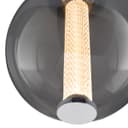 LED Globe Ceiling Pendant Light Smoked Grey Glass Lamp Shade Chrome Holder K437