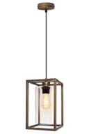 Vintage Antique Brass Box Lantern Ceiling Pendant Light M0155 