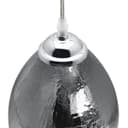 Retro Chrome Ceiling Pendant Light Fixture Grey Cracked Glass Oval Lamp shade H3058