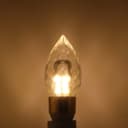 2 Pack 2W LED Crystal Candle Bulb 3000K Warm White E14