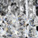 Modern Elegant Round Crystal Chandelier Reflective Silver Base 
