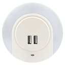 1w White LED Night Light 2 USB Ports Automatic Sensor Dusk To Dawn A78B