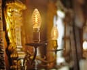 1w LED Twisted Candle E14 Vintage Light Bulb Smoke Glass 