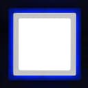 18w + 6w Square Recessed LED Ceiling Panel Light Dual Colour Cool White/Blue