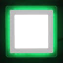 12w + 4w LED Square Recessed Ceiling Panel Light with Dual Colour Cool White / Green