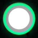 12w Round Recessed LED Ceiling Panel Light Dual Colour Cool White/Green Ring