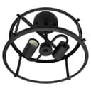 Industrial Black Ceiling Light Round 2 Light Drum Shade Lantern Semi Flush Mount K439 