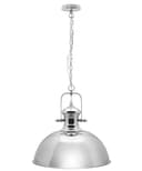 Industrial Retro Polished Chrome Pendant Ceiling Light Vintage Antique Dome Hanging Lamp Shade