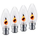 4 x 3w Flicker Flame Candle Light Bulb B22 Bayonet