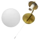 Modern Indoor Brass Frosted Glass Wall Light with Pull Switch BW15