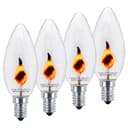 4 X 3w Flicker Flame Candle Light Bulb E14
