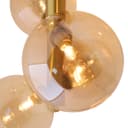 6 Cluster Amber Glass Globe Lamp Shades Brass Ceiling Pendant Light K443