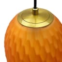 Modern Brass Ceiling Pendant Light Orange Textured Glass Lamp Shade K448