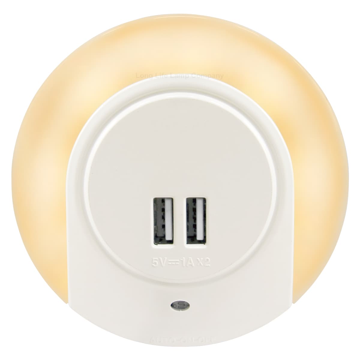 1w Warm White LED Night Light 2 USB Ports Automatic Sensor Dusk To Dawn A78B