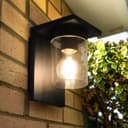 Outdoor Wall Light Lantern Black Clear Lamp Shade ZLC385 with 4w LED Warm White