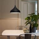Black Lamp Shade Ceiling Pendant Light Metal Dome Matt Finish 