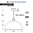 Large Vintage Ceiling Pendant Light Shade Metal Cream Finish 