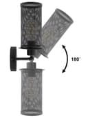 Vintage Scone Wall Light Black Metal Mesh 