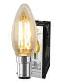 Filament Vintage 4w LED Candle Light Bulb B15 Small Bayonet Clear Glass 