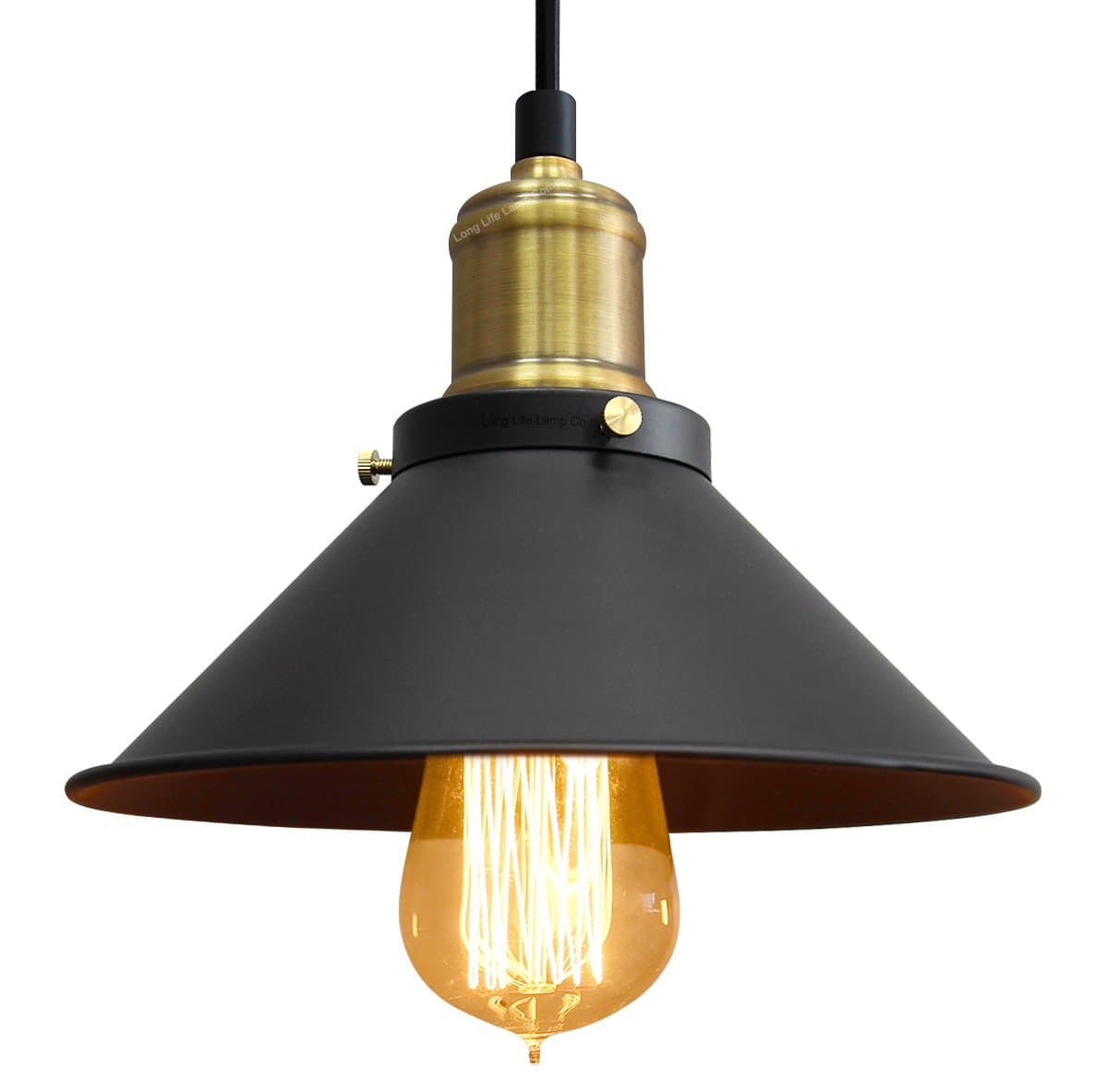 Vintage Black Antique Brass Hanging Ceiling Pendant Shade Light Fitting 