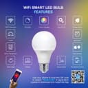 WiFi Smart Bulbs | 9W E27 LED Smart WiFi Light Bulb Colour Changing Mood Lamp