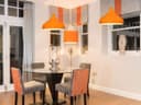 Orange Lamp Shade Ceiling Pendant Light Metal Dome Gloss Finish 